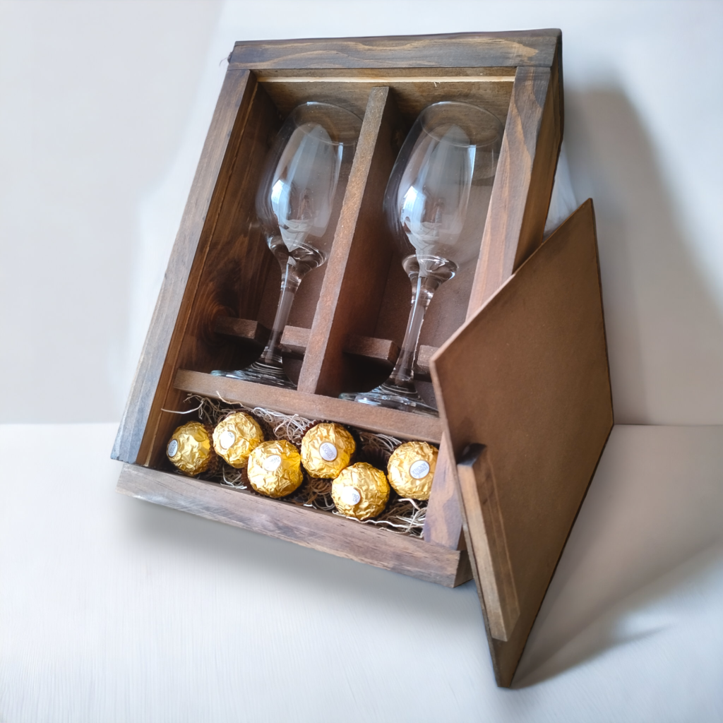 copas de vino personalizadas y chocolares ferrero rocher