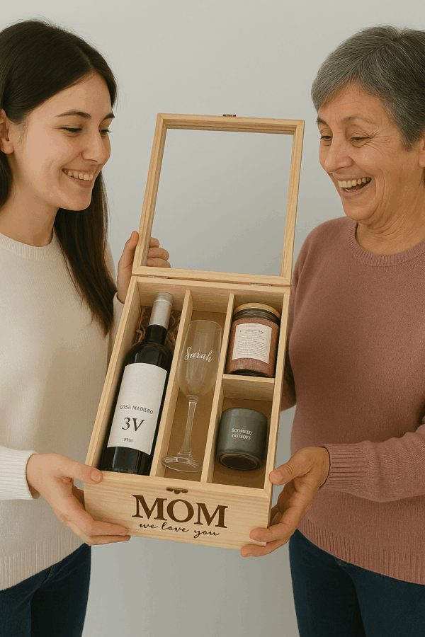 Kitbox Noche Serena: Estuche de Lujo Personalizado con Vino - Imagen 6