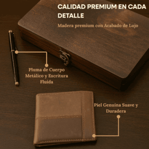 regalo con cartera y pluma