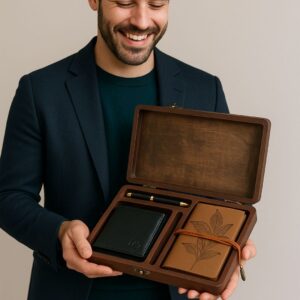 Regalo para hombre con agenda y cartera personalizada