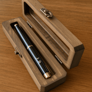 Pluma personalizada en estuche de madera para regalo